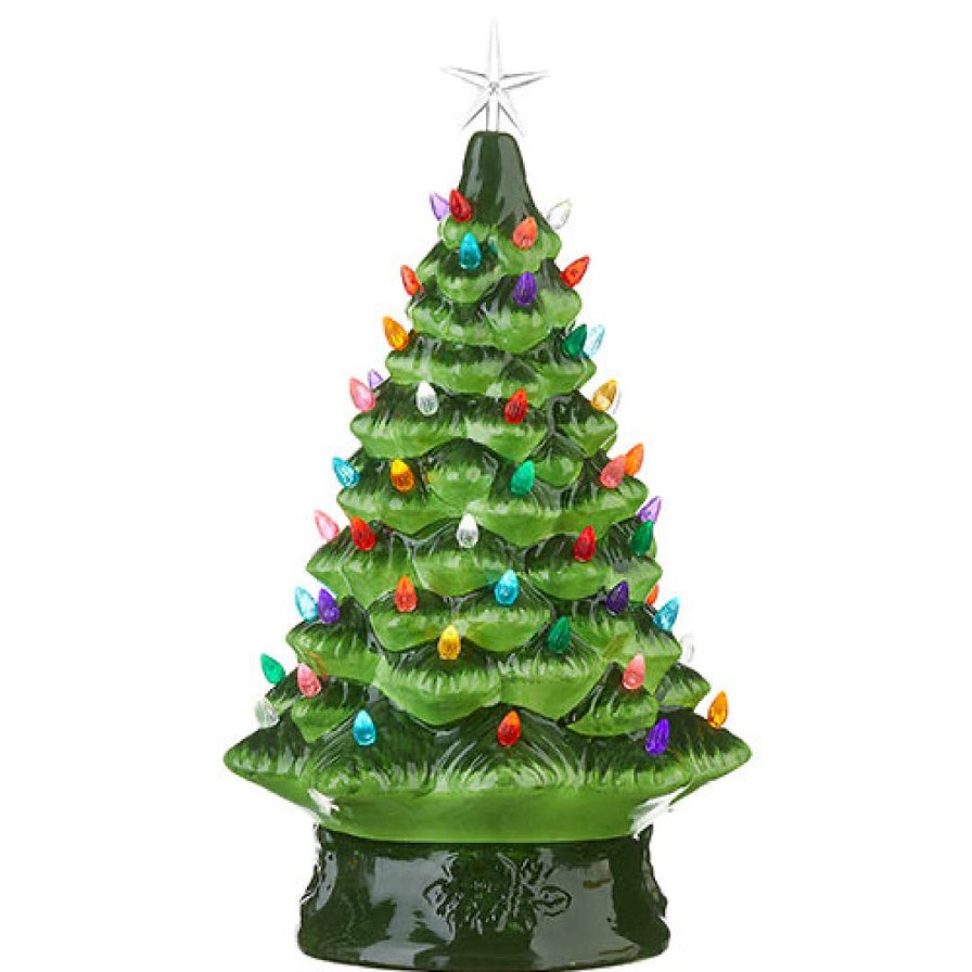 RAZ Home Accents | Vintage Lighted Tree With Timer, 17"