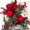Mark Roberts Floral Decor | Red Glitter Poinsettia Pick, 20''