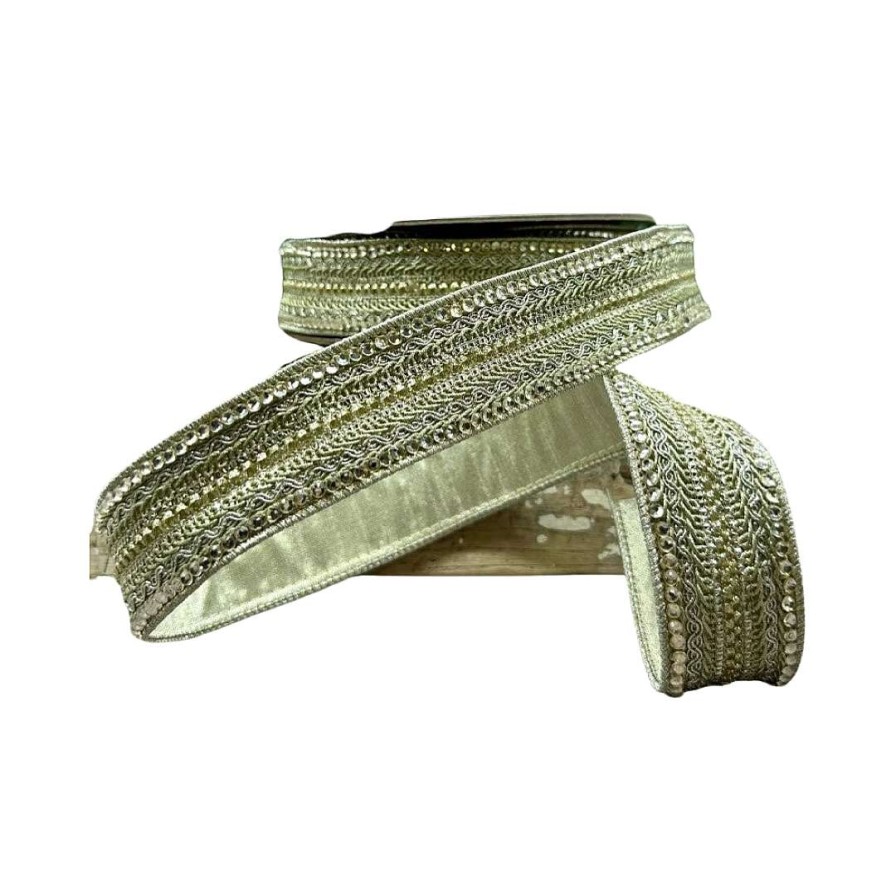 D. Stevens Ribbon | Metallic Braid Jewel Edge Ribbon, 1.5" X 10Yd