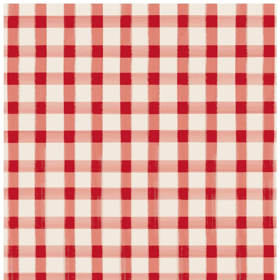 Hester & Cook Party Diy | Red Painted Check Cocktail Napkin Set