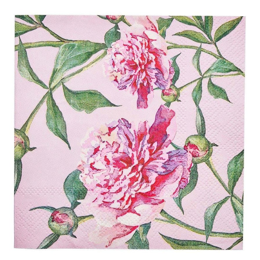 Sophistiplate Party Diy | Cocktail Napkin, Pink Peonies