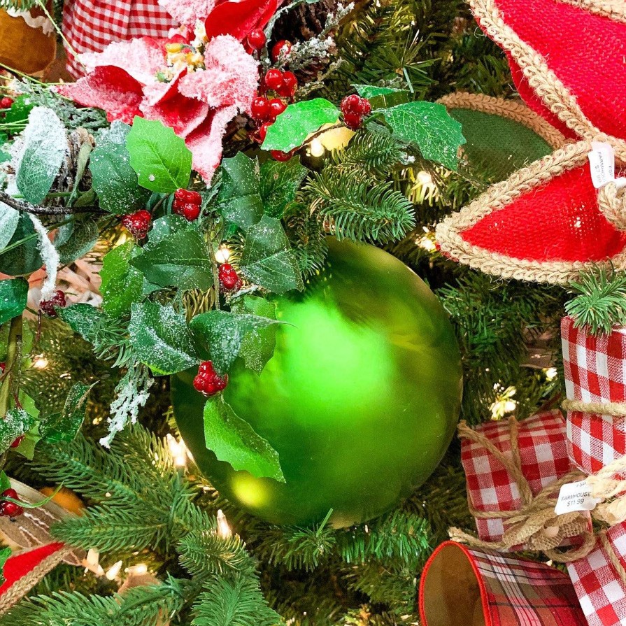 Farrisilk Ball Ornaments | Lime Green Matte Ball Ornament, 4"