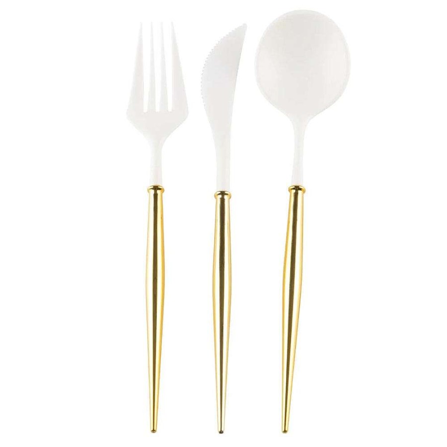 Sophistiplate Party Diy | Bella Cutlery, White & Gold