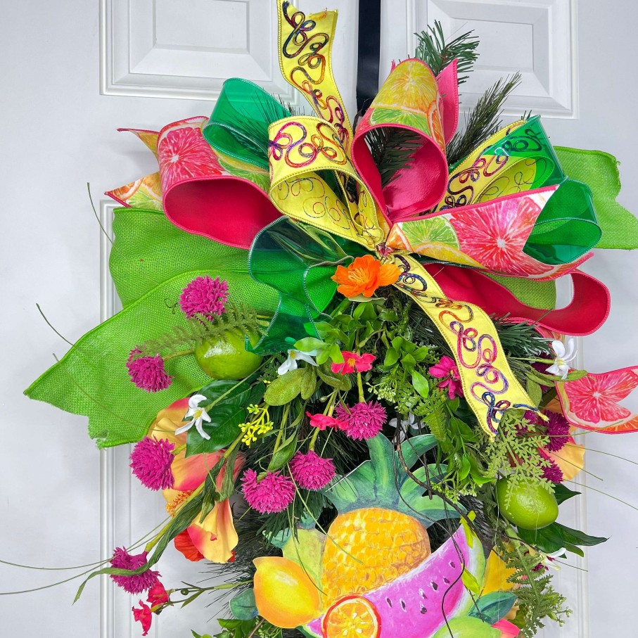 Miss Cayce's Door Decor | Citrus Garden Teardrop