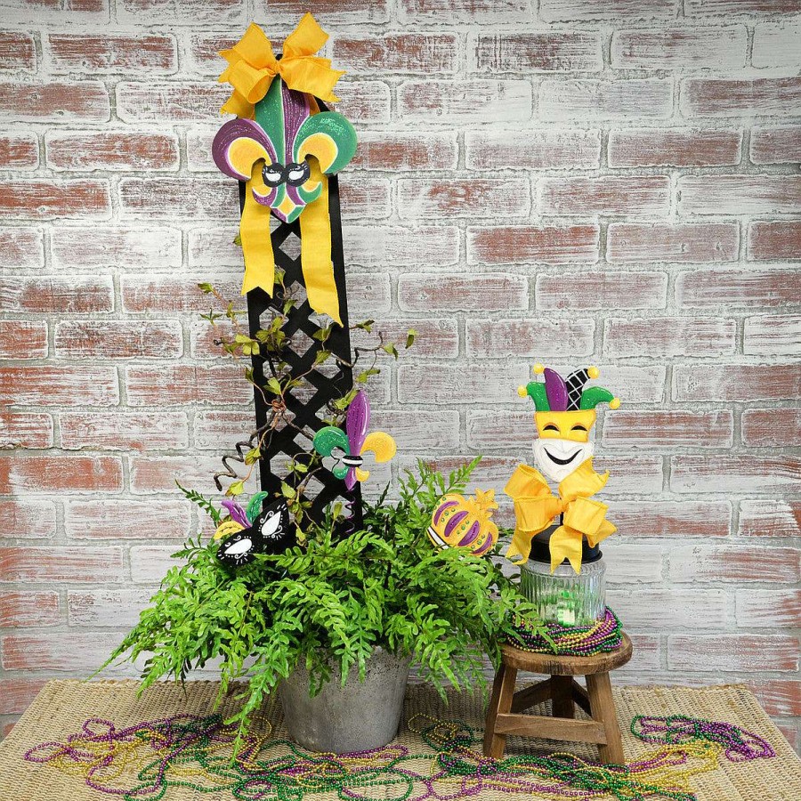 The Round Top Collection Table Decor | Mardi Gras Fleur De Lis Charm