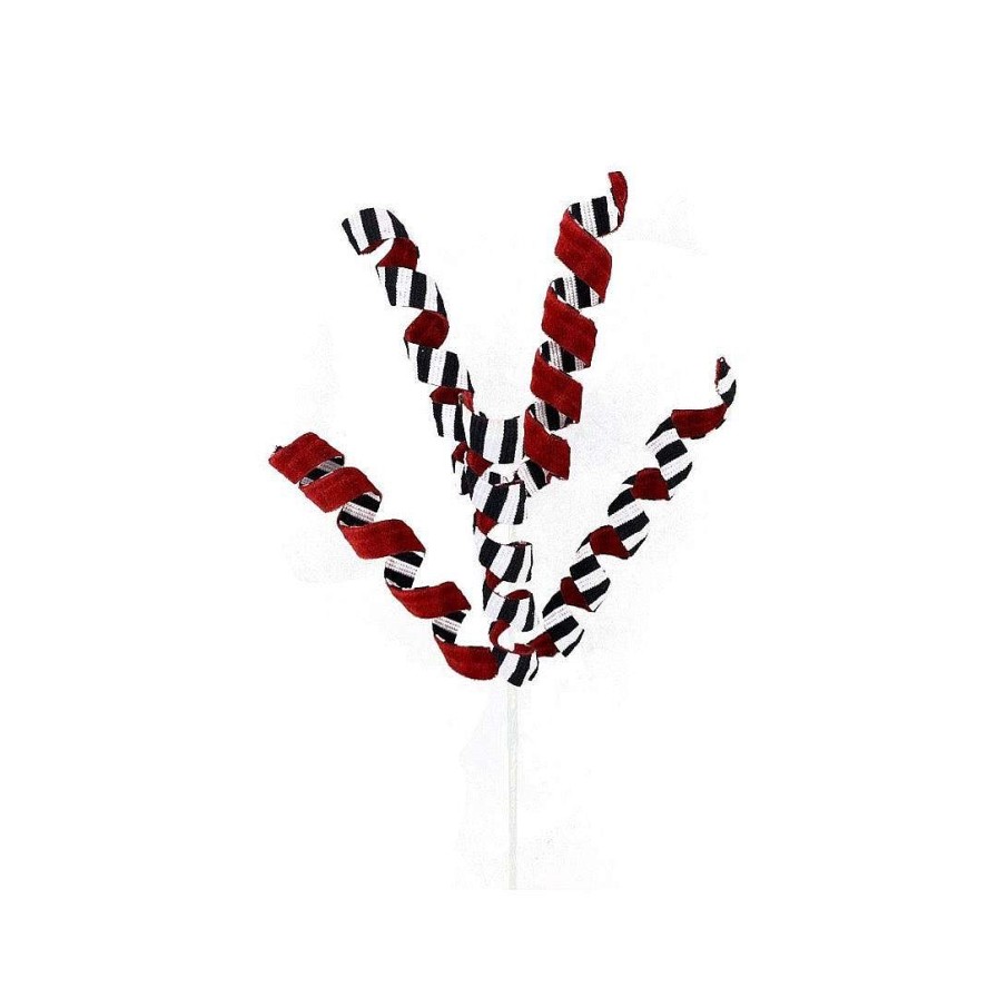 Liberty Floral Sprays | Red And Striped Frizzy Curly Pick