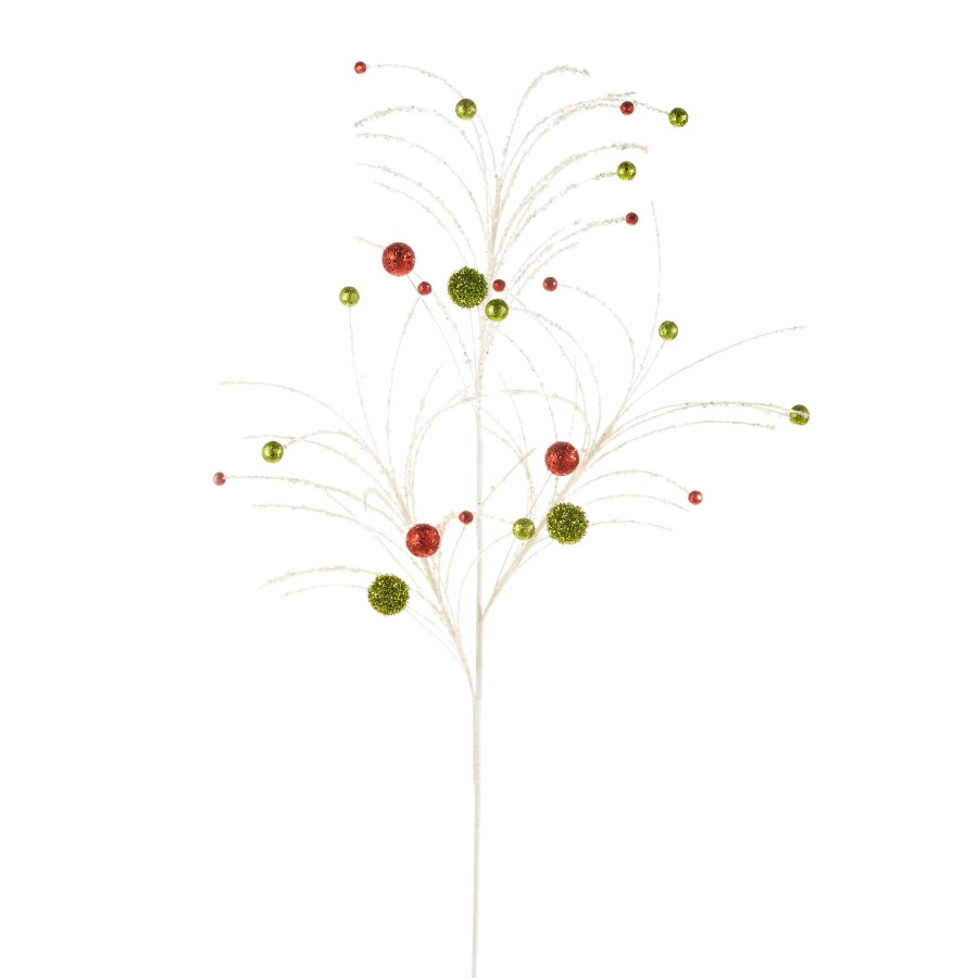 RAZ Floral | Red And Green Glitter Ball Spray
