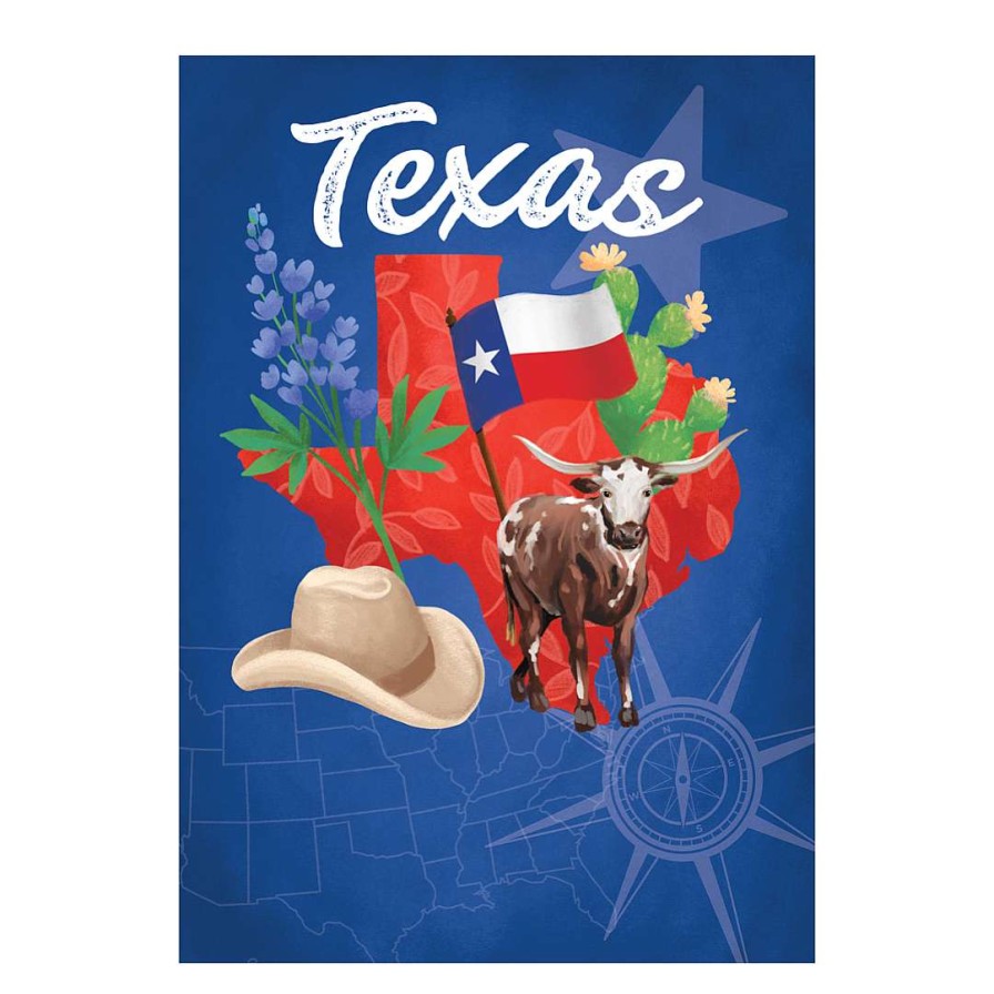 Evergreen Wall Decor | Texas State Garden Suede Flag