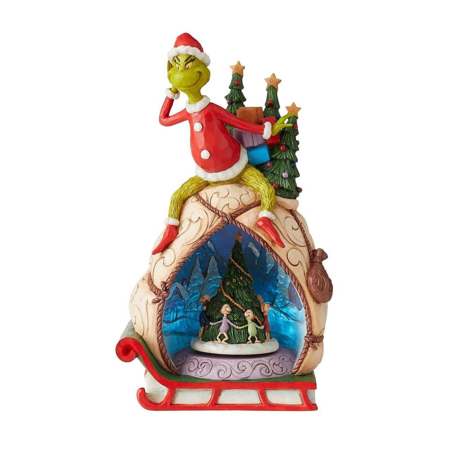 Department 56 Table Decor | Grinch Light Rotatable Scene, Dept. 56 Village