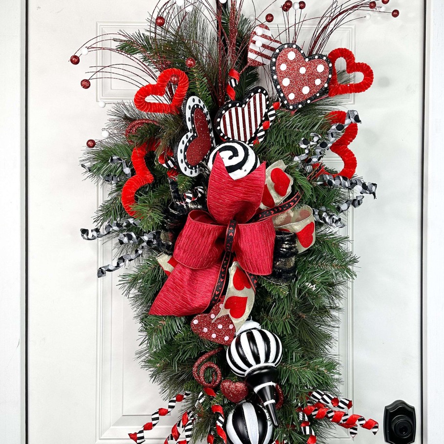 Liberty Floral Sprays | Red And Striped Frizzy Curly Pick