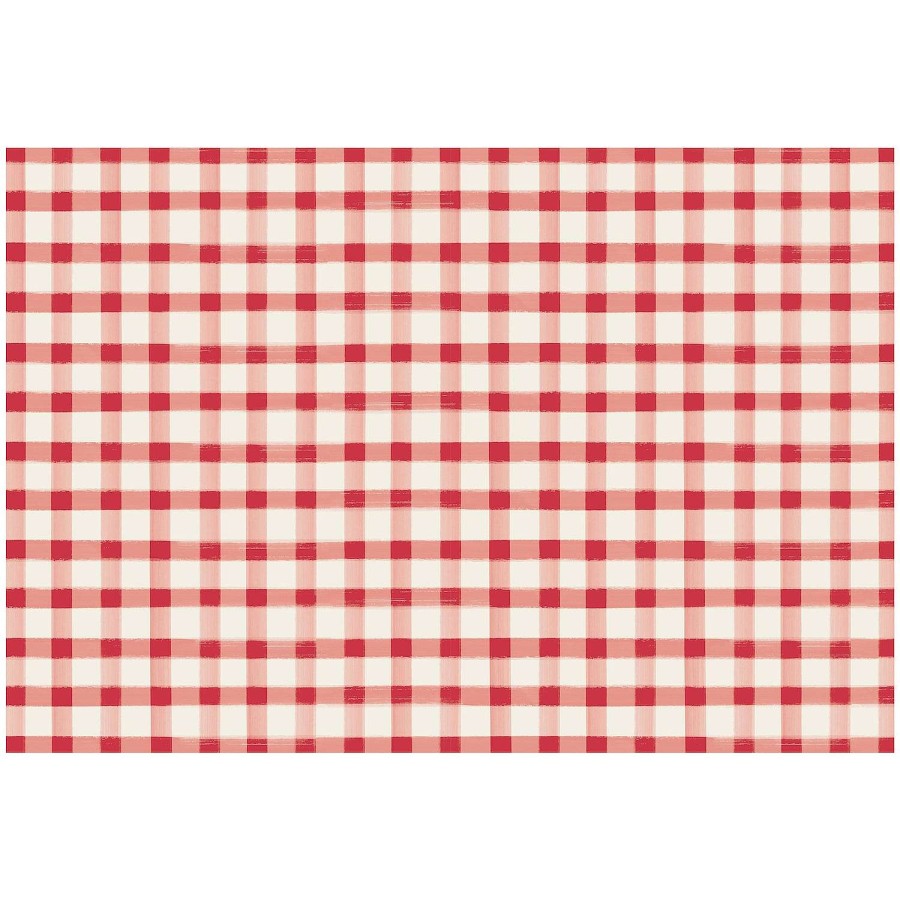 Hester & Cook Kitchen & Dining | Red Painted Check Placemat Sheets