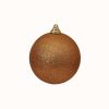 Farrisilk Ball Ornaments | Copper Glitter Ball Ornament, 4"