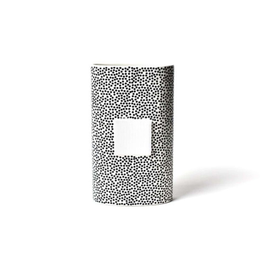 Happy Everything Kitchen & Dining | Black Small Dot Big Oval Vase By Happy Everything!
