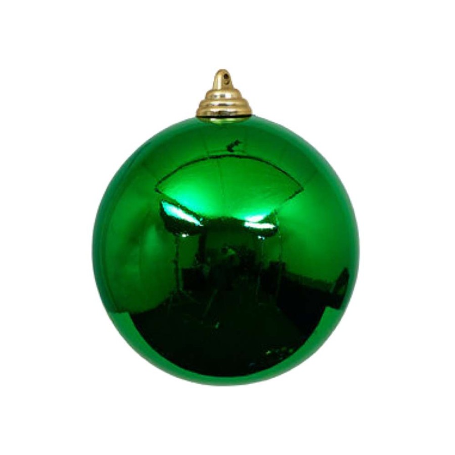 Farrisilk Ball Ornaments | Emerald Green Shiny Ball Ornament, 8"