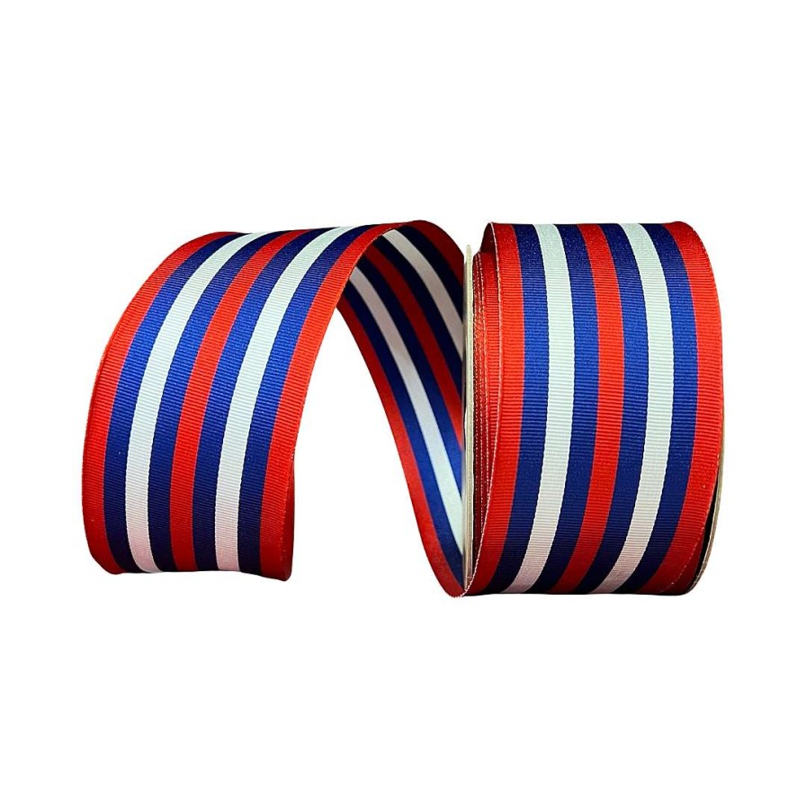 D. Stevens Ribbon | Patriotic Stripe Ribbon, 2.5" X 25Yd
