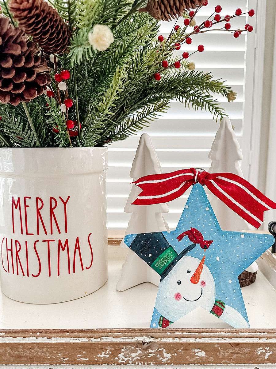The Round Top Collection Wall Decor | Snowman & Curious Cardinal Star Charm