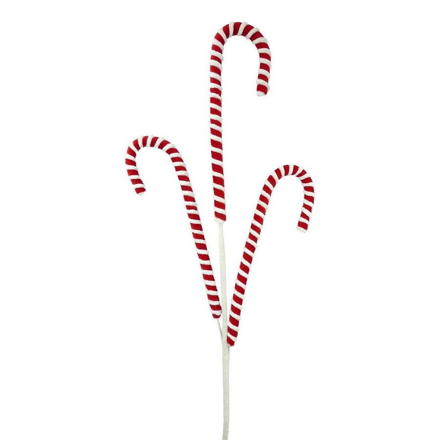 Liberty Floral Sprays | Chenille Peppermint Candy Cane Spray