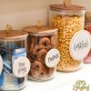 Happy Everything Kitchen & Dining | Big Wooden Lid Glass Jar By Happy Everything!