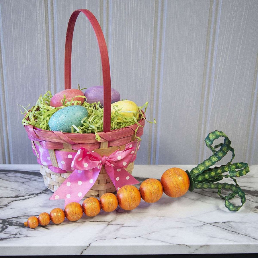 The Round Top Collection Pot Stakes | Wood Bead Carrot