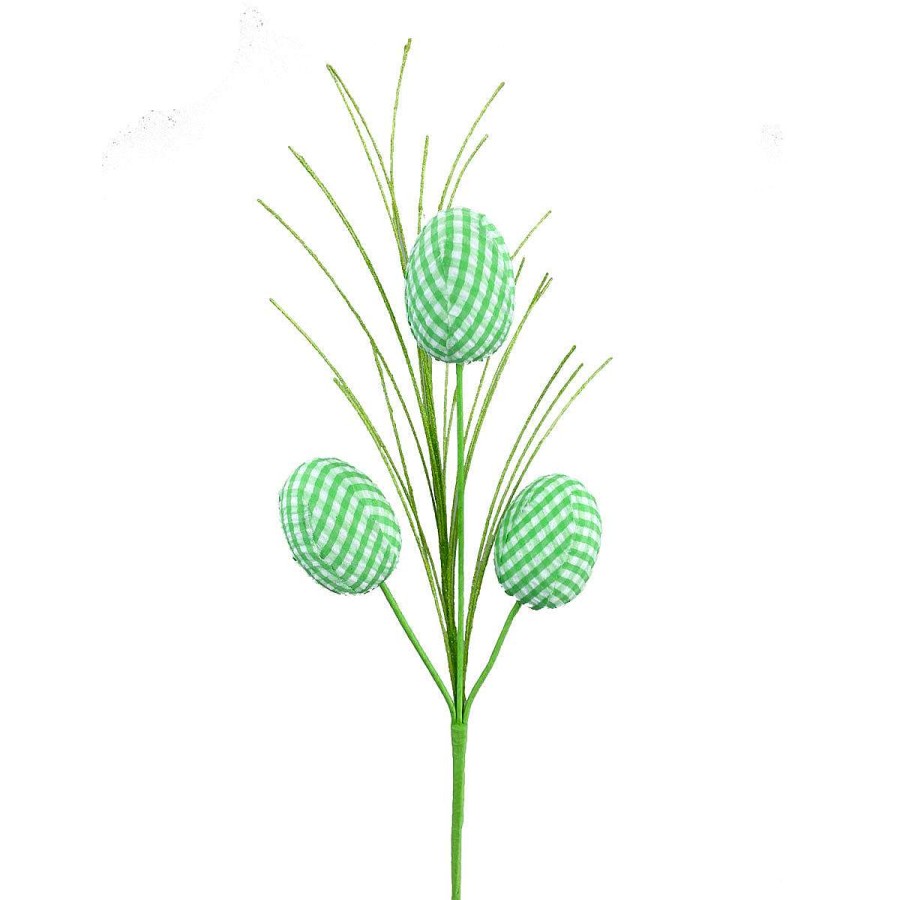 Liberty Floral Picks | Green Gingham Egg Pick