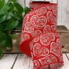 D. Stevens Ribbon | Red And White Bandana Heart Ribbon 4" X 10Yds