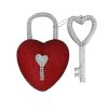 Liberty Floral Home Accents | Red Bling Heart Lock & Key