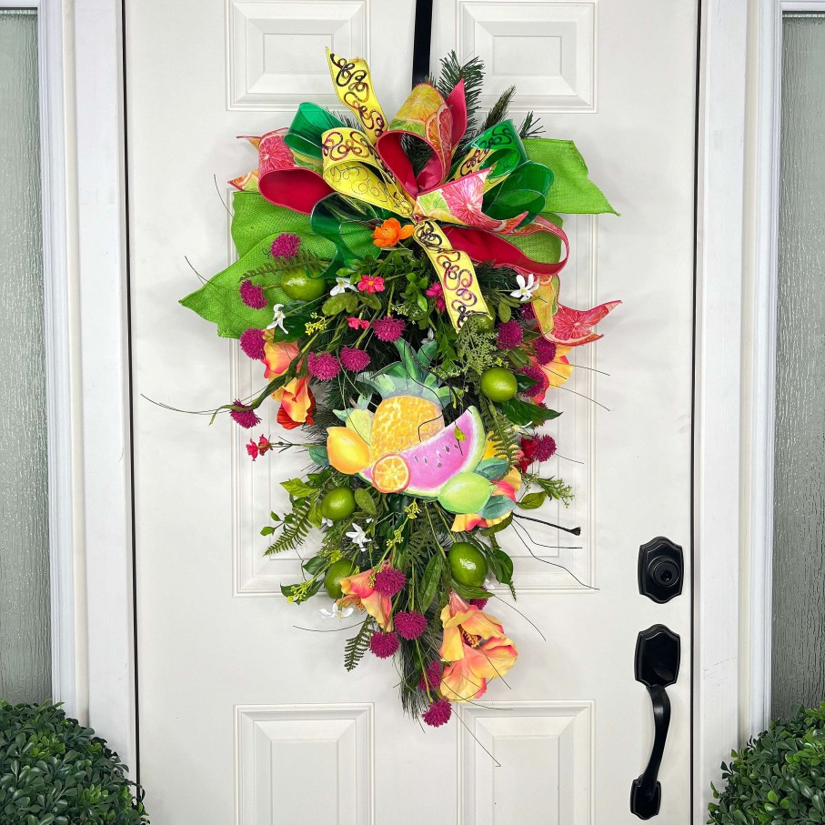 Miss Cayce's Door Decor | Citrus Garden Teardrop
