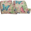 Reliant Ribbon Spring Ribbon | Butterflies And Flowers Natural Ribbon, 2.5"X10Yd