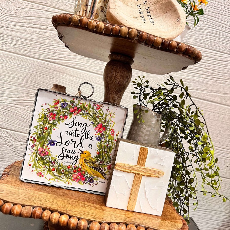 Mudpie Table Decor | Beaded Tiered Tray