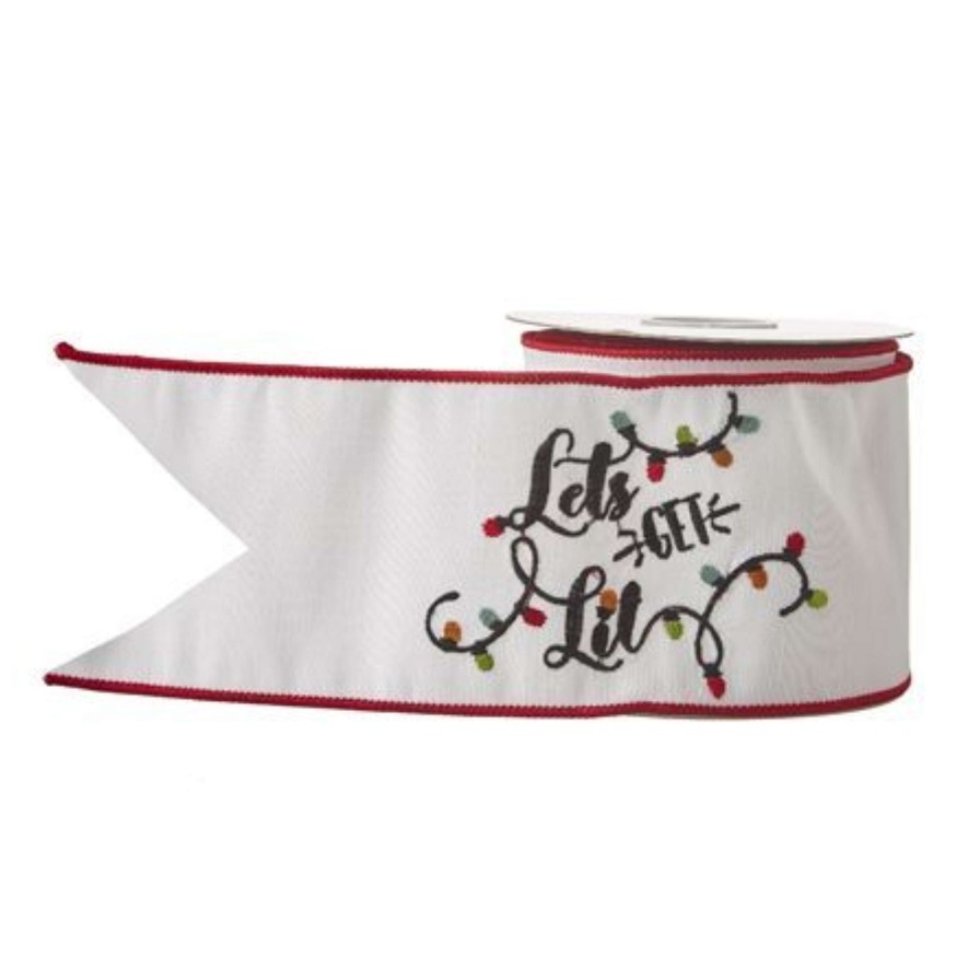 RAZ Kitchen & Dining | Lets Get Lit Wired Ribbon 4"X10Yd