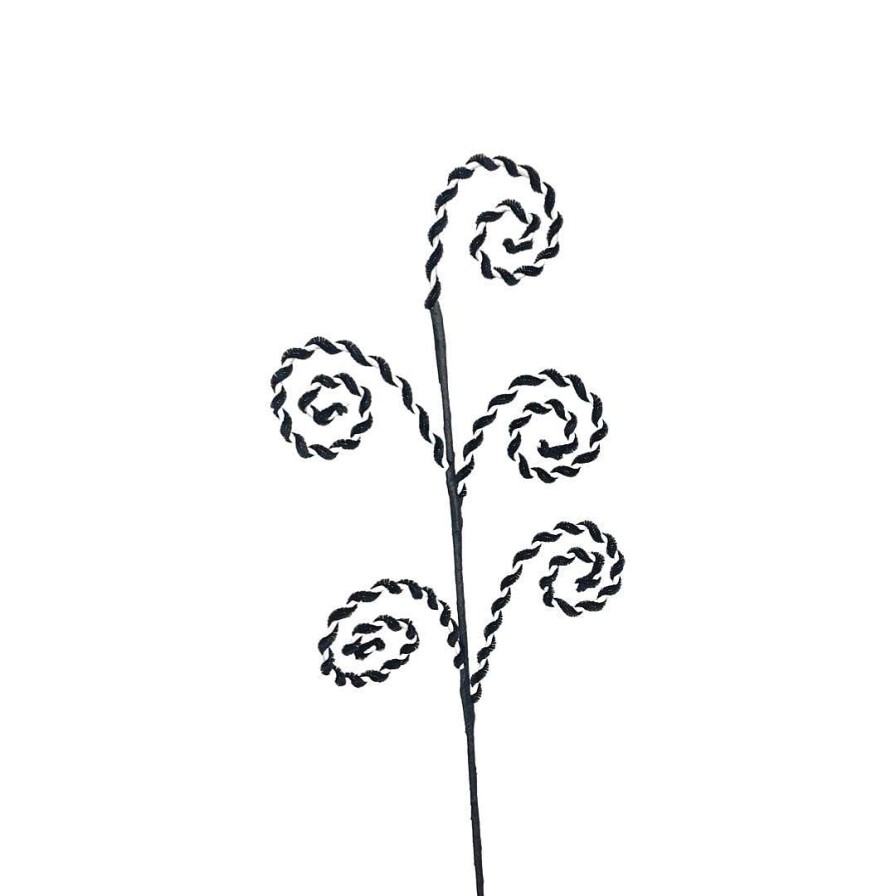 Liberty Floral Floral | White And Black Chenille Curly Spray