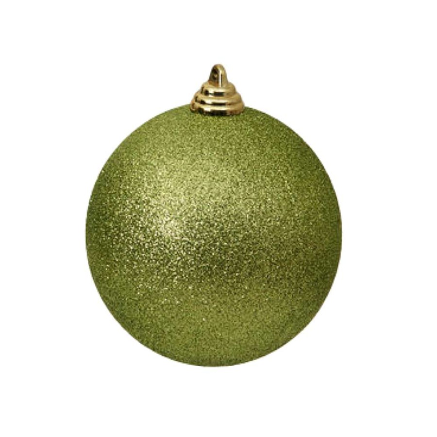 Farrisilk Ball Ornaments | Lime Green Glitter Ball Ornament, 6"