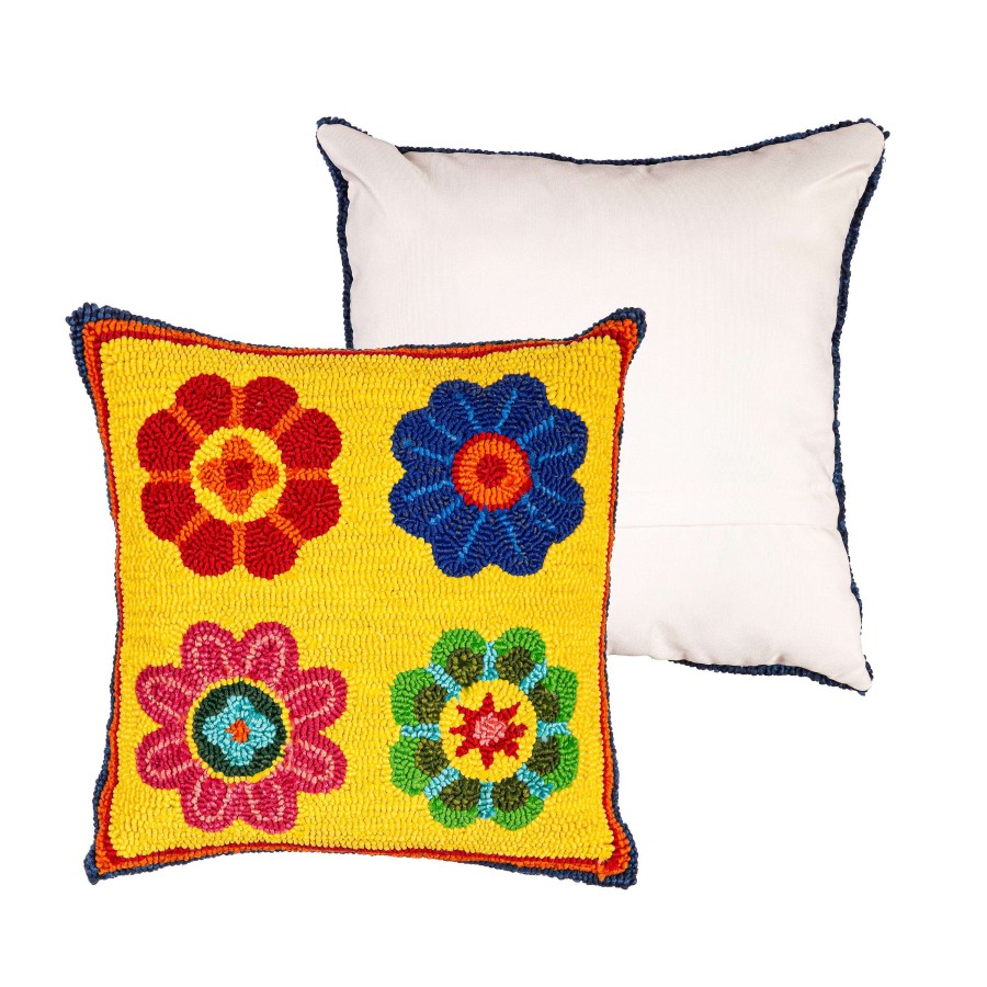 Evergreen Spring | Palermo Floral Hooked Throw Pillow
