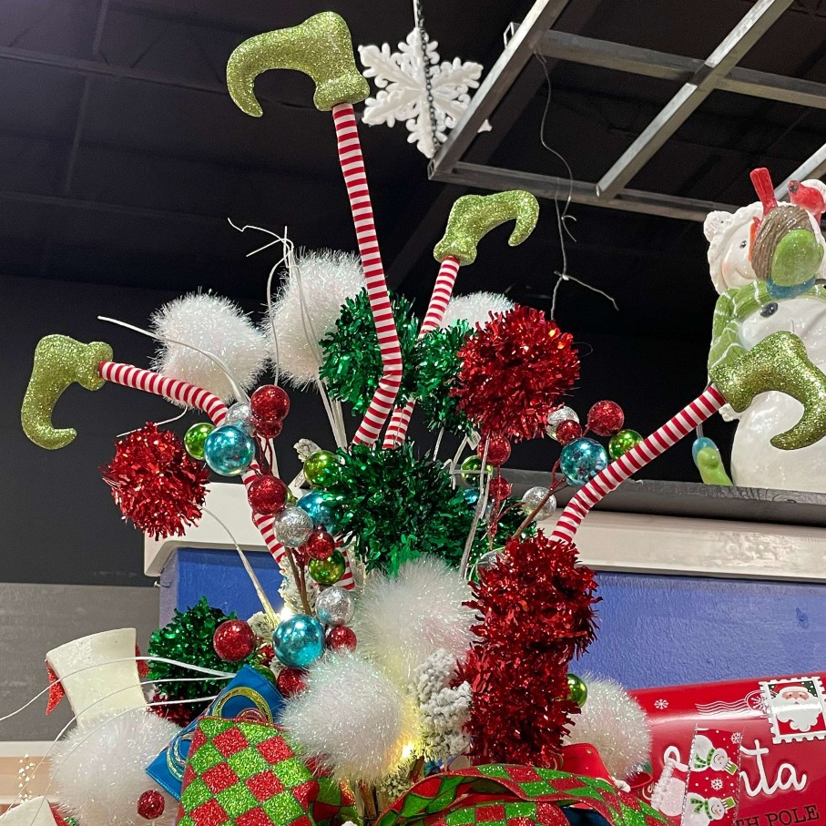 RAZ Floral | Green Tinsel Ball Spray
