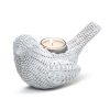Two's Company Table Decor | Basket Weave Pattern Bird Cachepot