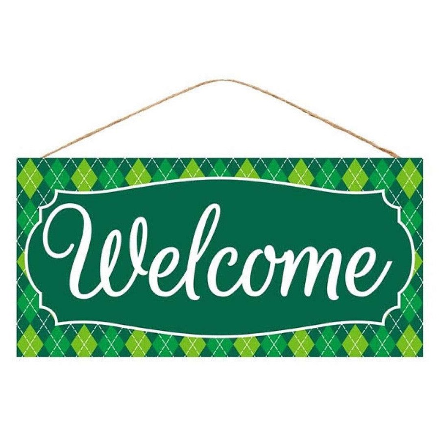 Craig Bachman St. Patrick'S Day | Green Argyle Welcome Sign