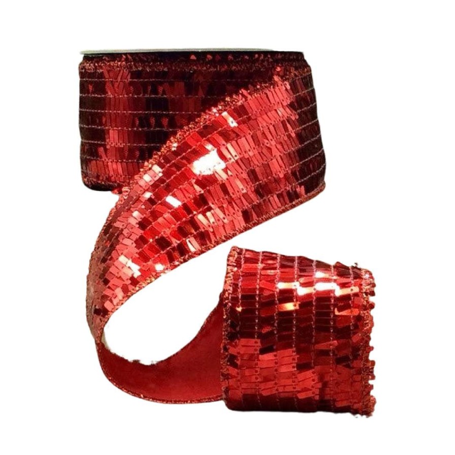 D. Stevens Ribbon | Sequin La Garconne Red Ribbon, 2.5" X 10Yd