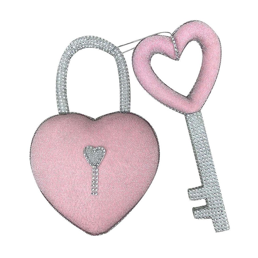 Liberty Floral Focal Points | Pink Bling Heart Lock & Key