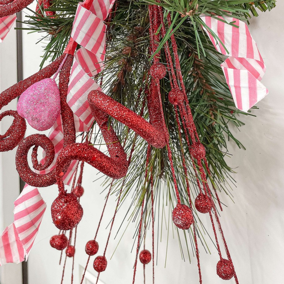 Craig Bachman Floral | Red Glitter Tubing Coil Spray