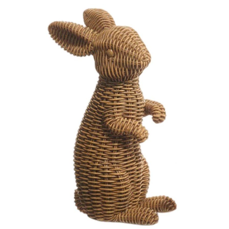 RAZ Home Accents | Brown Basketweave Rabbits