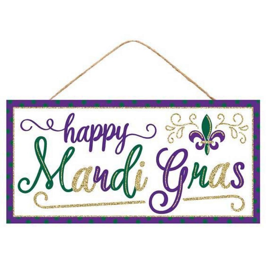 Craig Bachman Wall Decor | Happy Mardi Gras Glitter Sign