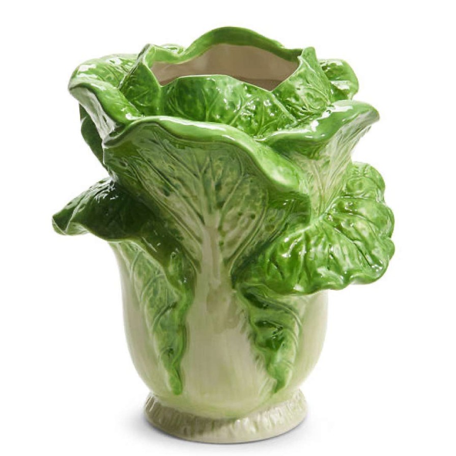 RAZ Table Decor | Green Cabbage Vase, 9.5"