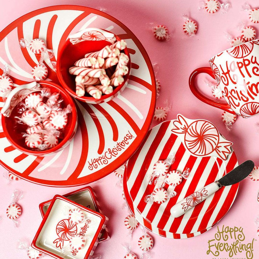 Coton Colors Table Decor | Peppermint Embellishment Plate By Happy Everything!