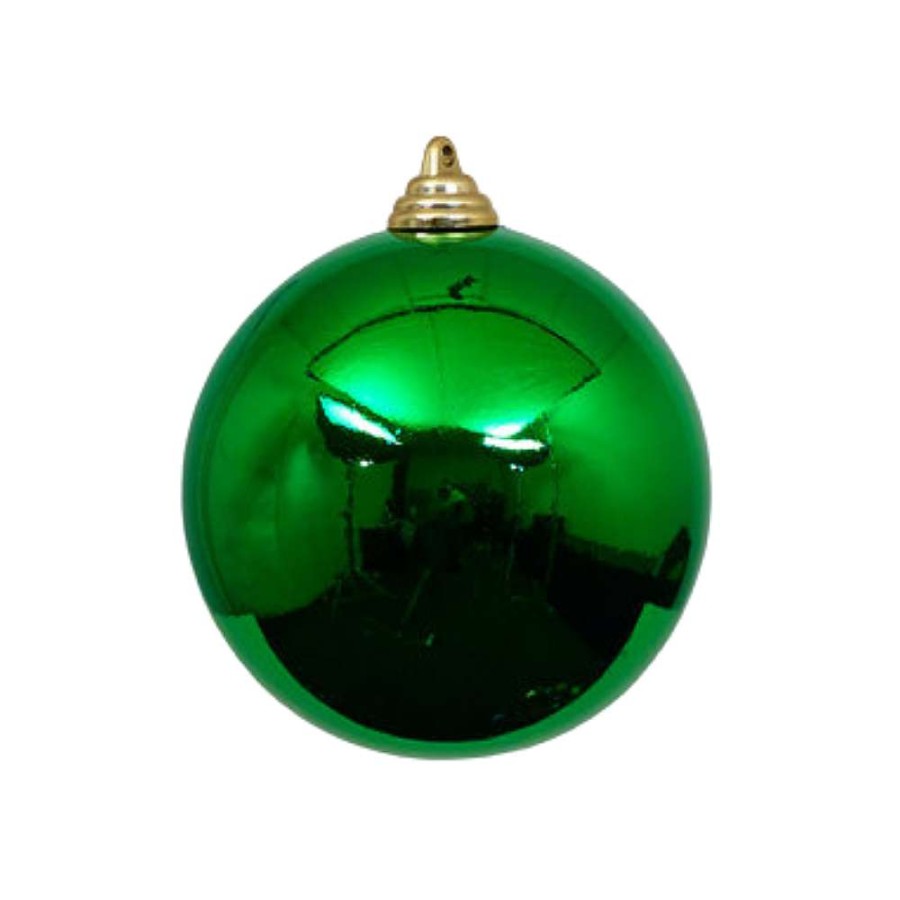 Farrisilk Ball Ornaments | Emerald Green Shiny Ball Ornament, 4"