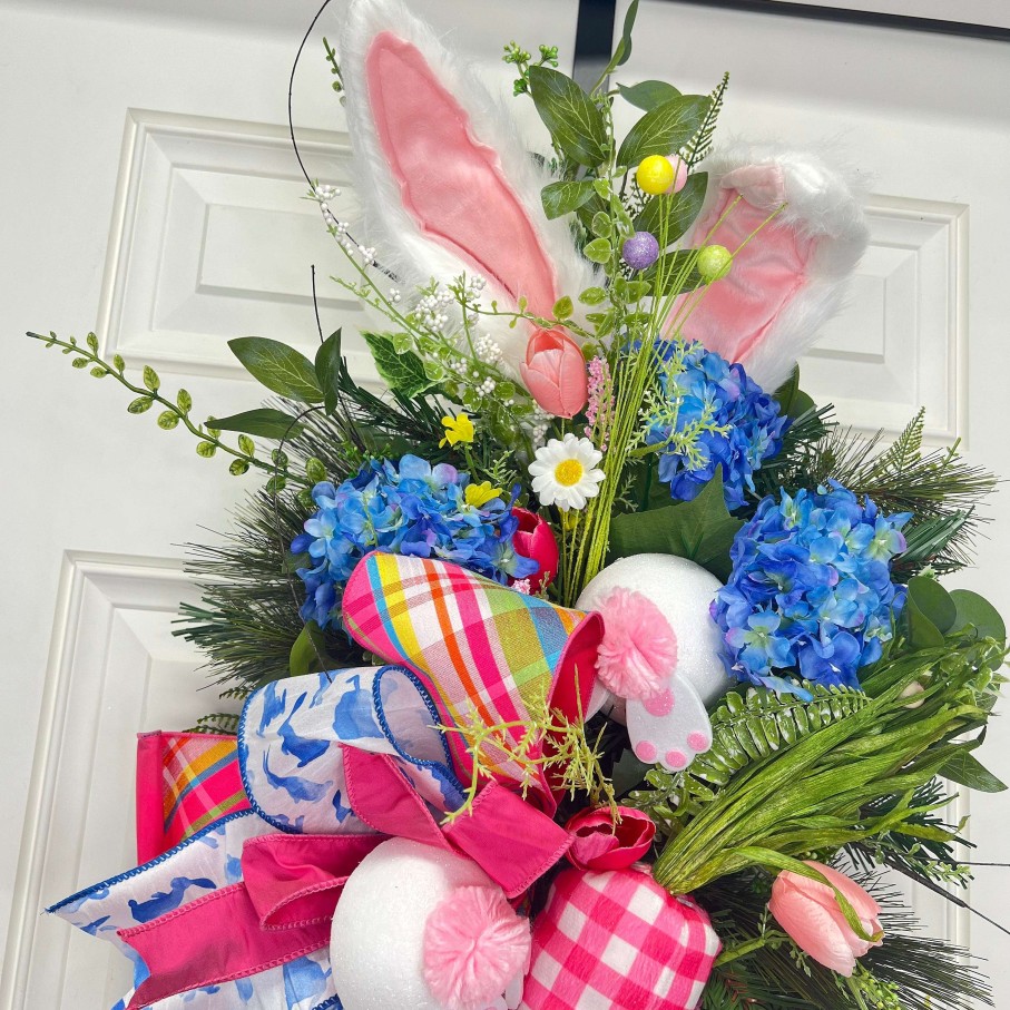 Miss Cayce's Door Decor | Bunny Ears And Easter Cheers Teardrop